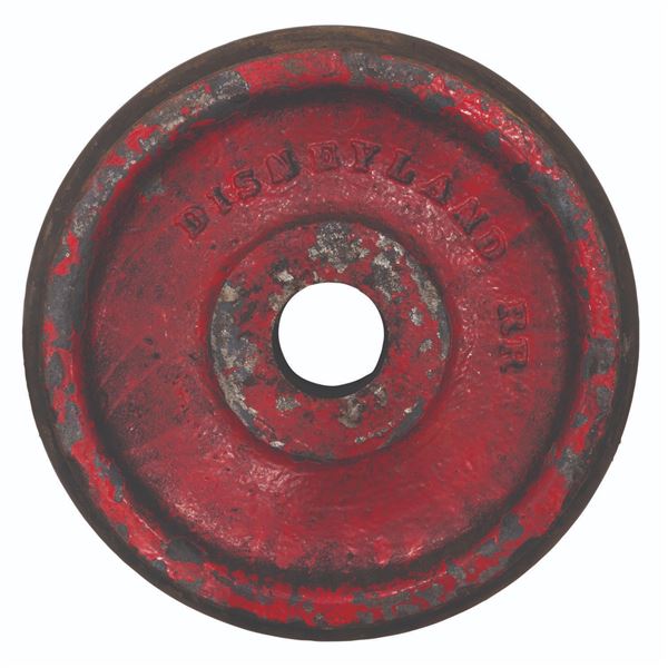 A 1957 Disneyland Railroad Wheel.