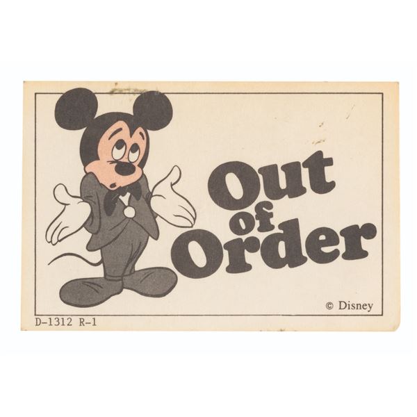 A Disneyland Out-of-Order Pass.