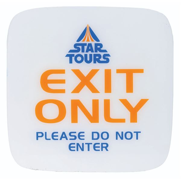 A Star Tours Exit Sign.
