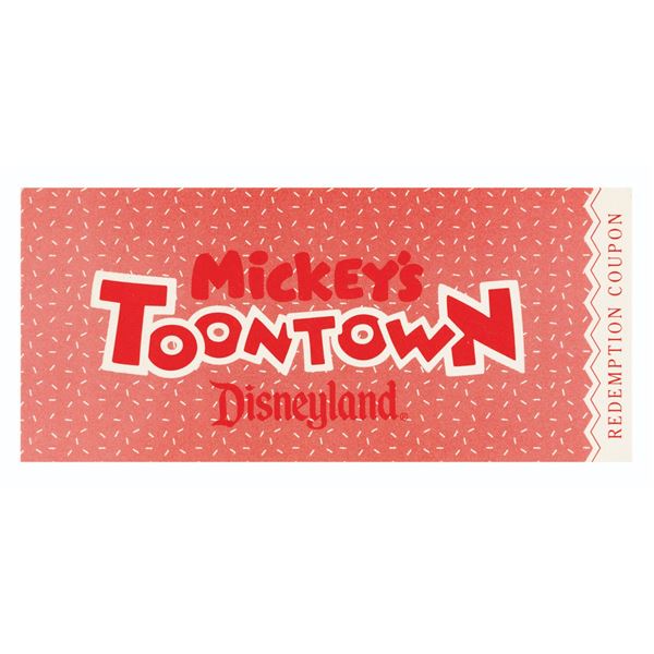 A Mickey's Toontown Redemption Coupon.