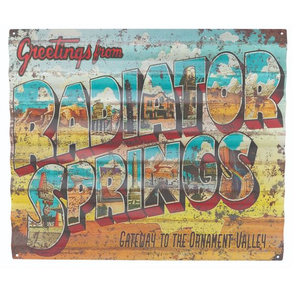 A Cars Land Souvenir Sign.