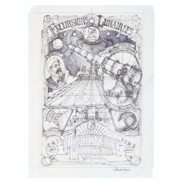 The Original Drawing for the Discovery Mountain Poster.