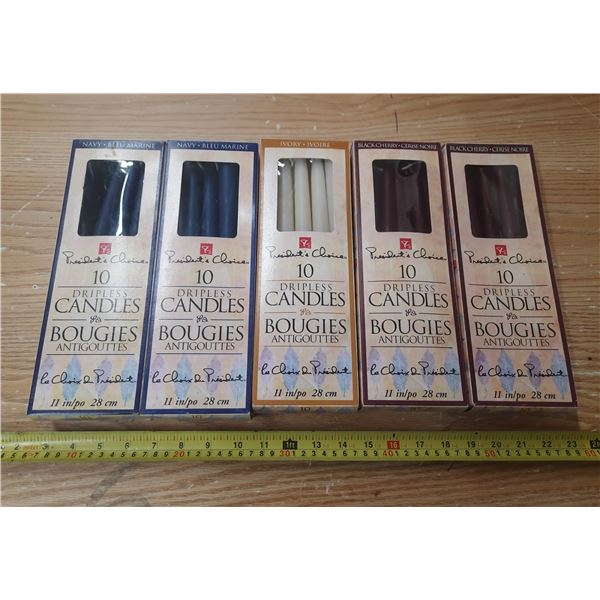 (5) Box of 10 Dripless Candles.