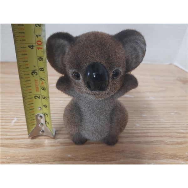 Vintage Josef Originals Flocked Koala Bear Piggy Bank.