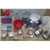 Image 1 : Lot of Plastic Containers, Water Bottles, Glass Bowls, Streel Bowl, Tin, etc.