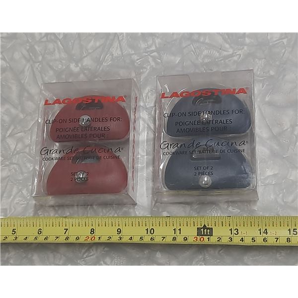 2 Pair Lagostina Clip on Side Handles.
