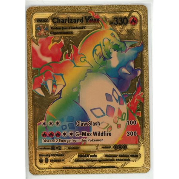 Pokemon - Chaizard VMAX Rainbow Golden Card.