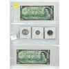 Image 1 : (2) 1967 Canadian One Dollar, 1967 Canadian 25, 10, 5 Cents.