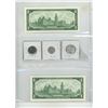 Image 2 : (2) 1967 Canadian One Dollar, 1967 Canadian 25, 10, 5 Cents.