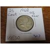 Image 1 : 1968 Canada 25 Cent Coin - VF30 50% Silver