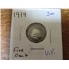 Image 1 : 1914 Canada 5 Cent Coin - VF