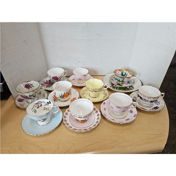 Bone Chine Cups & Saucers & Plate