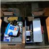Image 3 : 4 drawer metal storage with misc electrical parts