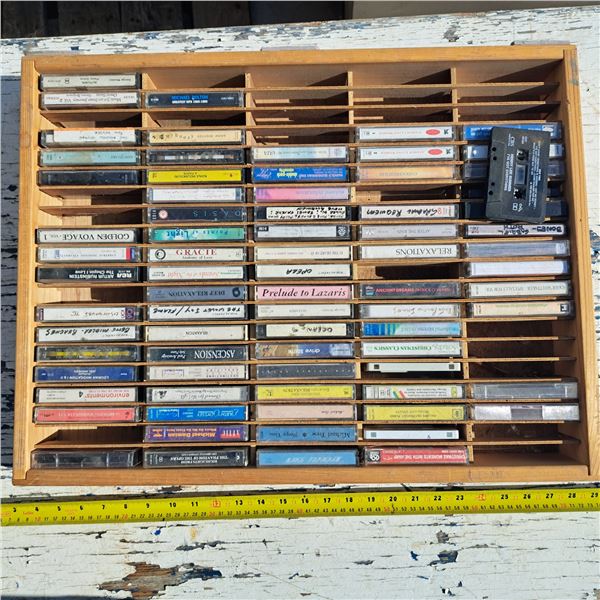 Cassettes in a wood storage bin
