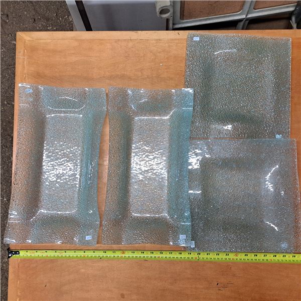 Blue crackled glass 8pcs