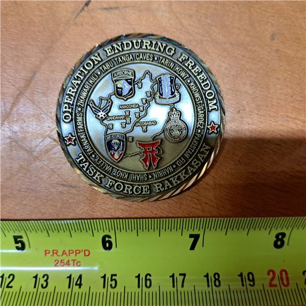 101st 3rd brigade candian coin- for service in enduring freedom conflict