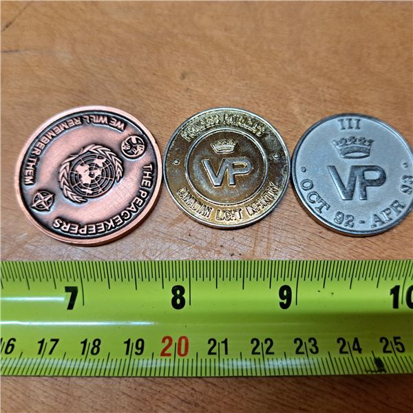 3 millitary challenge coins