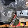 Image 2 : leather suit case with tarp, high vise vest, souls for shoes