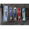 Image 2 : (4) Décor special spoons (1) Special Bottle Opener w/ Collectin of Variety of Pins