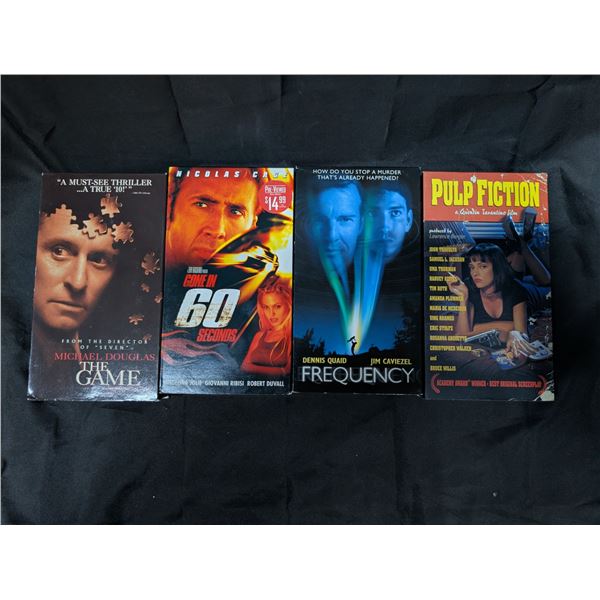 (4) VHS Tapes (Pulp Fiction, Gone in 60 seconds, and etc.)