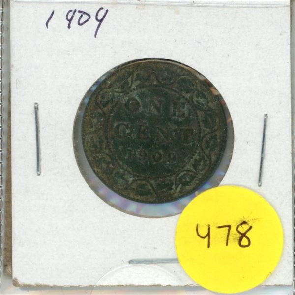 1909 Canadian 1 Cent Coin