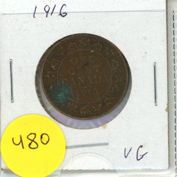 1916 Canadian 1 Cent Coin