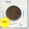 Image 1 : 1886 Canadian 1 Cent Coin