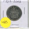 Image 1 : 1952-2002 Commemorative Golden Jubilee of Queen Elizabeth II Canadian 50 Cent Coin