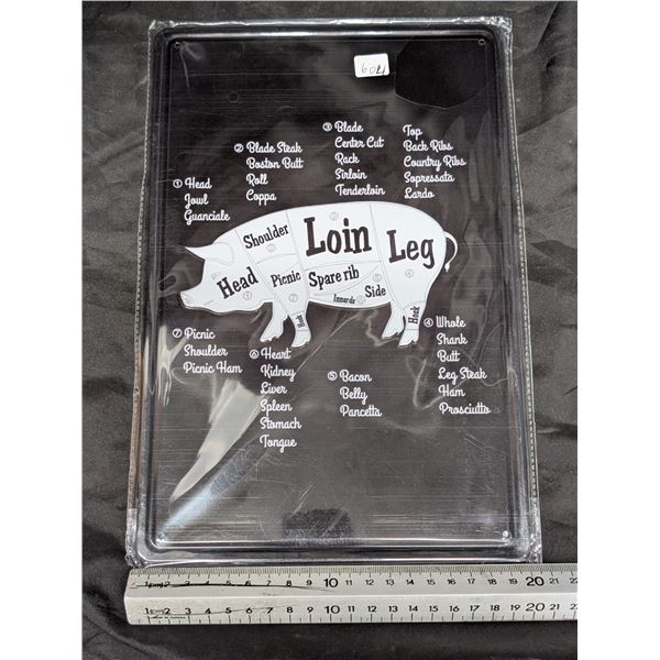 Pig Tin Sign Approx. 8"x11 3/4"