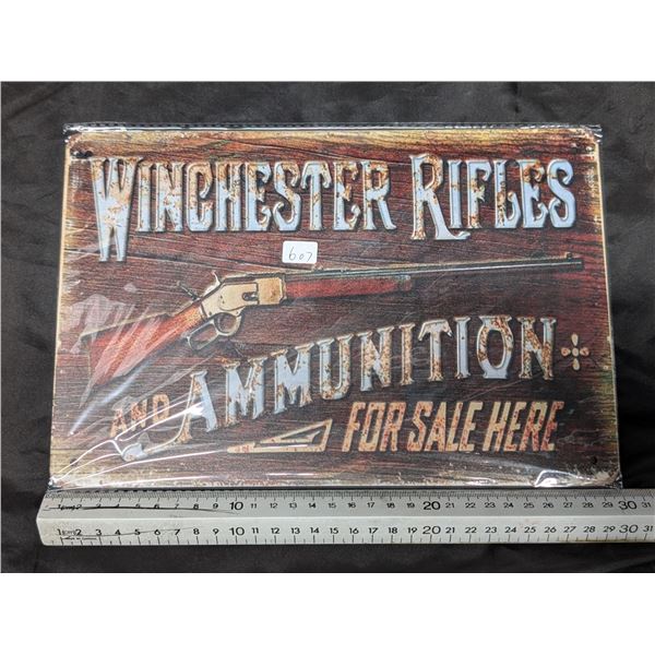 Winchester Tin Sign Approx. 8"x11 3/4"