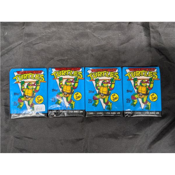 (4) Unopened packs TMNT Cards 1990 TOPPS