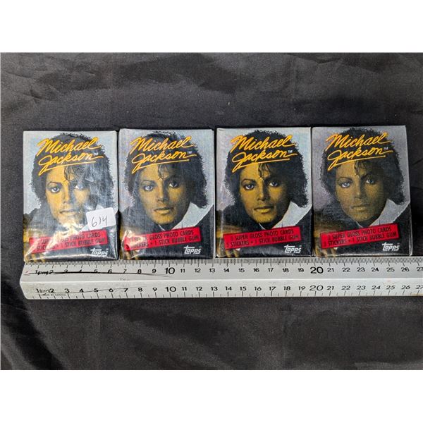(4) Unopened Michael Jackson Cards 1984 TOPPS