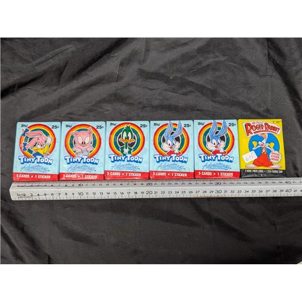 (4) Tiny Toons (1) Roger Rabbit Unopened Packs 1987/1991