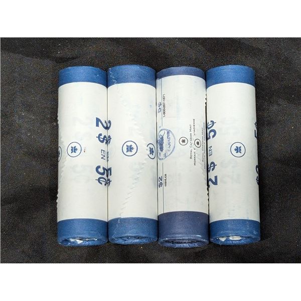 (4) BU Rolls 5 Cents Canadian "V'" Victory