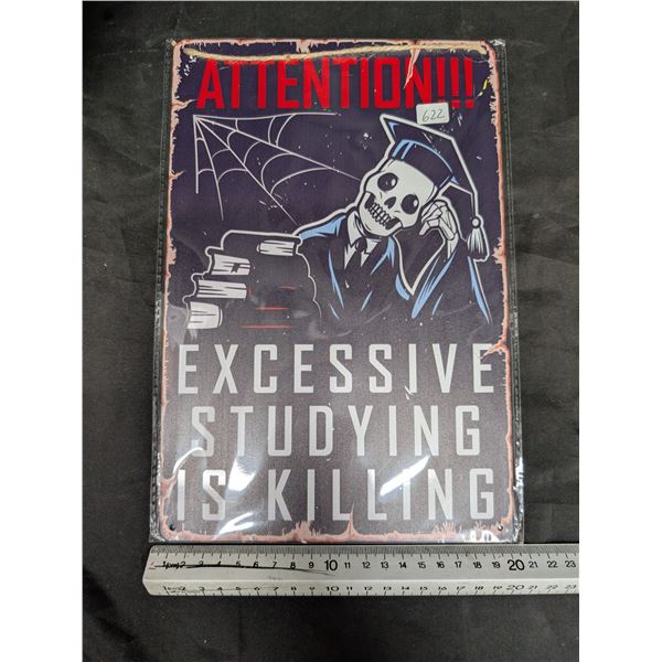 Attention Tin Sign Approx. 8"x11 3/4"