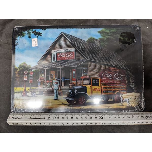 Coke Repo Tin Sign Approx. 8"x11 3/4"