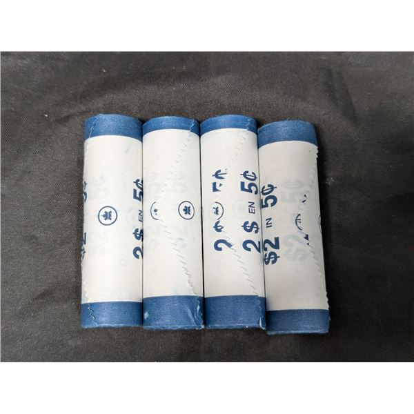 (4) BU Rolls 5 Cents Canadian 2005 Beaver