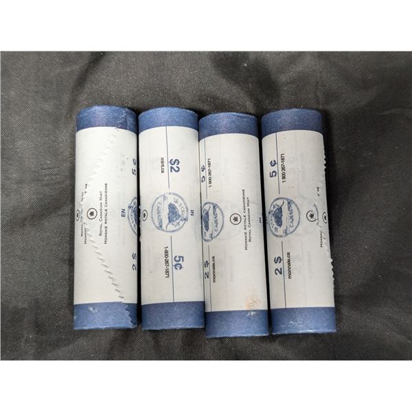 (4) BU Rolls 5 Cents Canadian 2007 Beaver
