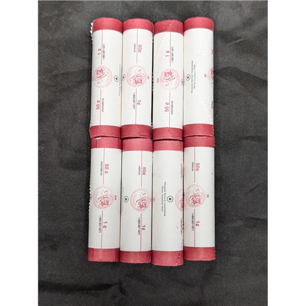 (8) BU Rolls 1 Cent Canadian 2006 No p (RARE)
