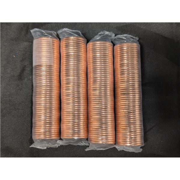 (4) BU Rolls 2008 1 Cent Canadian Magnetic