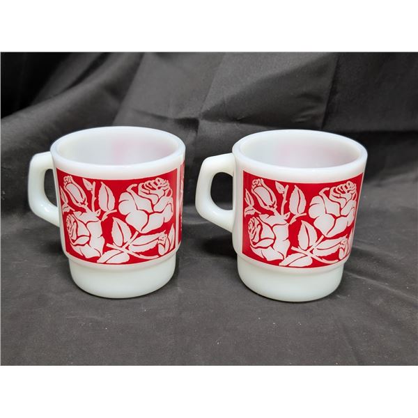 (2) Red Fire King Mugs (NO CHIPS, EXCELLENT CONDIITON)