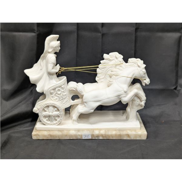 Stone Horses + Chariot (Heavy ) Great Condition 11"x4"x9.5" High