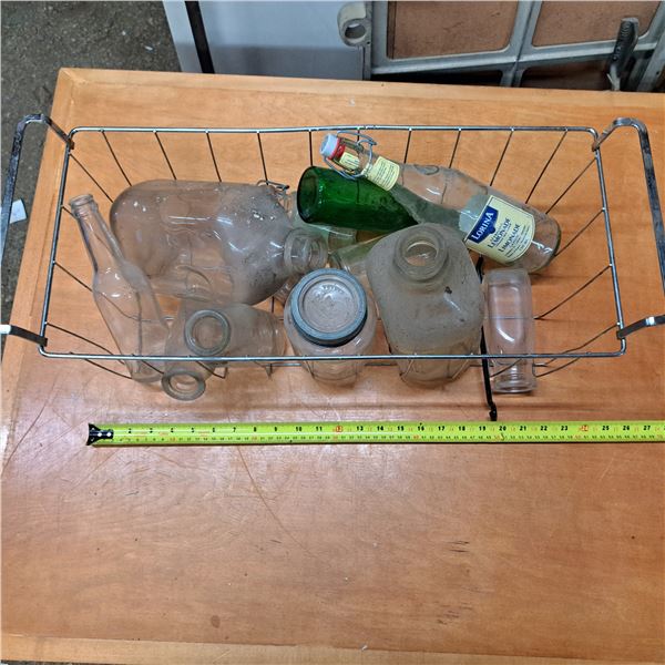 Lot of vintage glass bottles