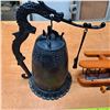 Image 2 : Dragon temple bell- 10"H and small wood biplane model- 8"L