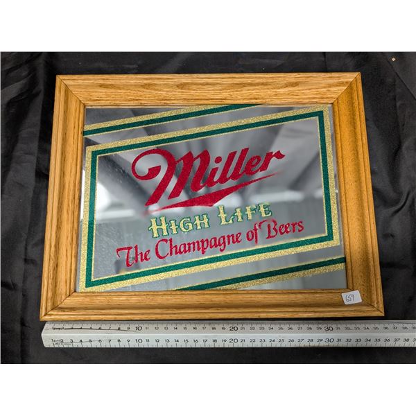 Beer Mirror Miller Approx. 14"x11"