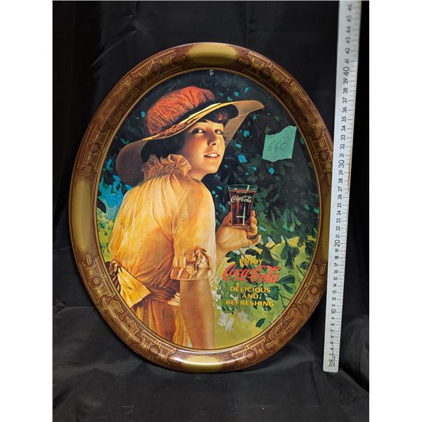 Original Vintage Coke Tray Approx. 14"x12" Tin