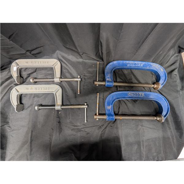 Vintage C Clamps 2 Fuller 6" + 2Record England 9"