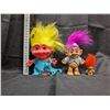 Image 1 : Original Vintage Trolls (One Lights Up) (2) Dolls (1) Small Pin
