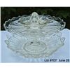 Image 2 : Set of 3 Vintage Glassware.  1950-1960's Federal Glass Petal Bowl + Ruffled edge pedestal plate + Do