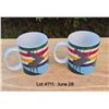 Image 2 : Set of (2) Hudson Bay Company coffee mugs with Hudson Bay Logo colour stripe.  Stamped Hudson Bay Co